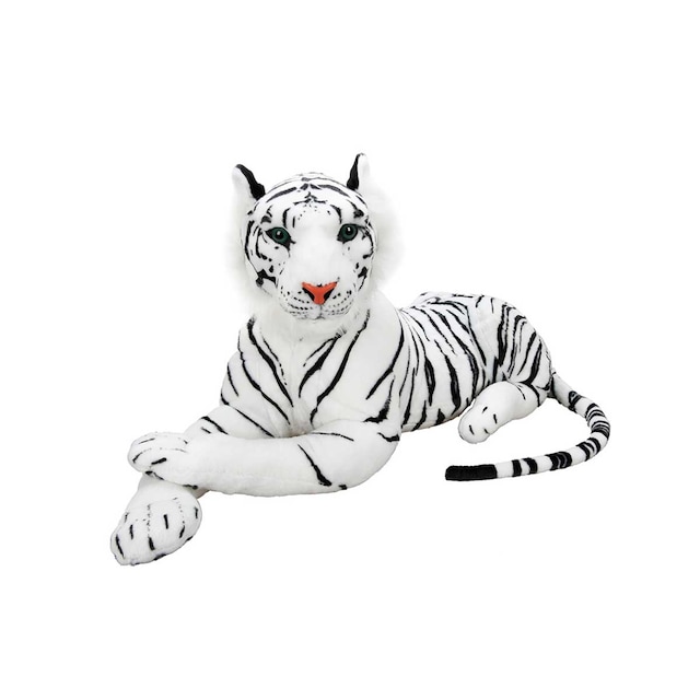 Puffy Friends Peluş Oyuncak Yatan Beyaz Kaplan - 60 Cm