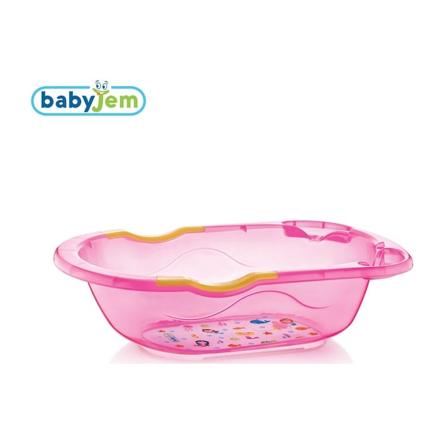 Babyjem Bebek Giderli Büyük Banyo Küveti / Şeffaf Pembe