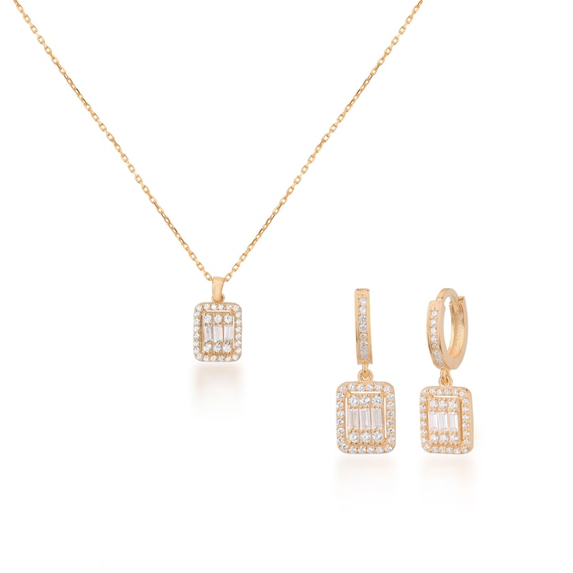 Zirkon Taşlı Pırlanta Montür Altın Kaplama Baget Taşlı Gümüş 2 l