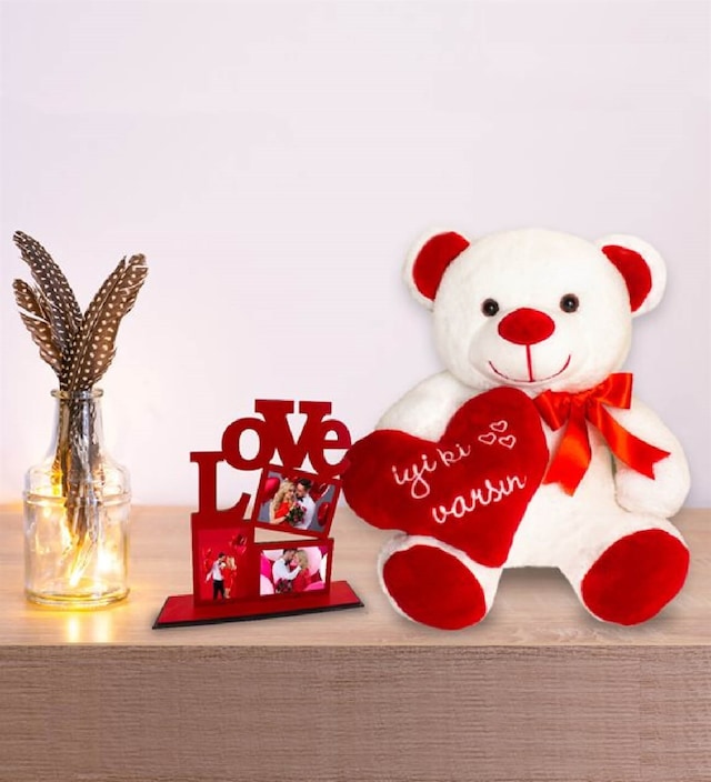 45 cm İyi ki varsın Kalpli Ayı & Love Çerçeve