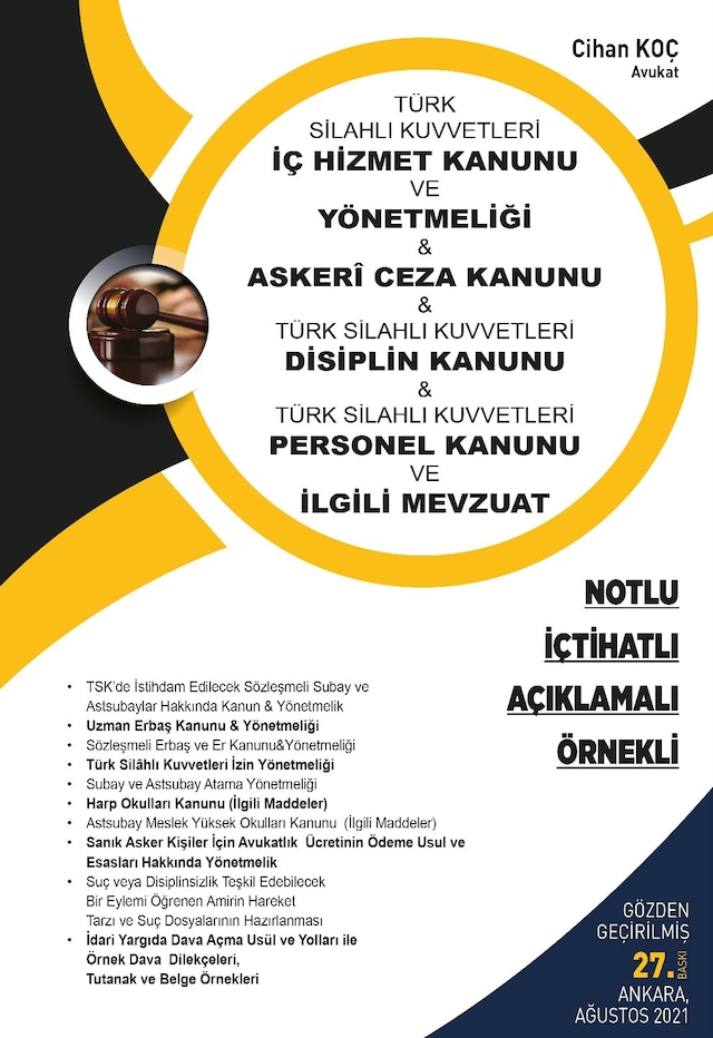 Türk Silahlı Kuvvetleri İç Hizmet Kanunu Ve Yönetmeliği Cihan Koç