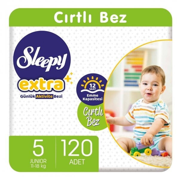 Sleepy Extra Günlük Aktivite Bebek Bezi 5 Numara Junior 120 Adet