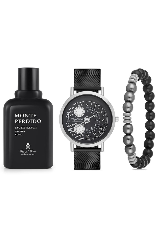 Royal Club de Polo Barcelona STWA010282 Erkek Kol Saati + Bileklik + Monte Perdido Parfüm 50 ML