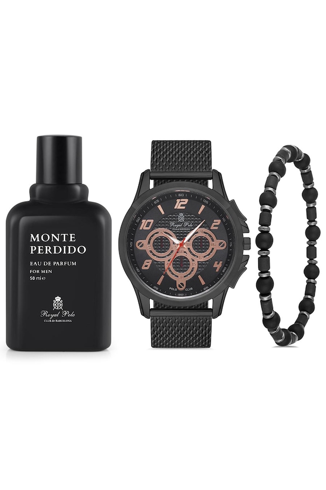 Royal Club de Polo Barcelona STWA010280 Erkek Kol Saati + Bileklik + Monte Perdido Parfüm 50 ML
