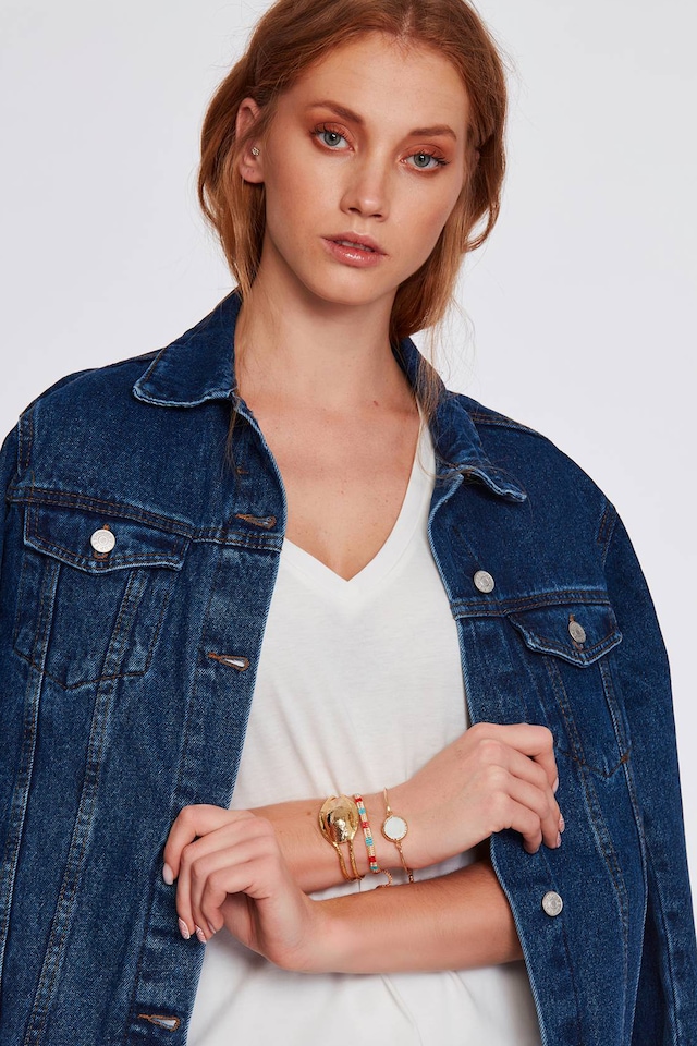 giybi Boyfirend Kot Ceket Lacivert