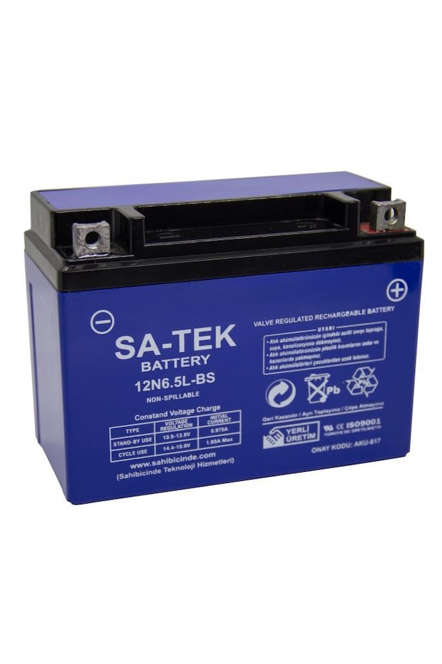 SA-TEK 12V 6.5 AH 12N6.5L-BS MOTOSİKLET AKÜSÜ 2022 ÜRETİM