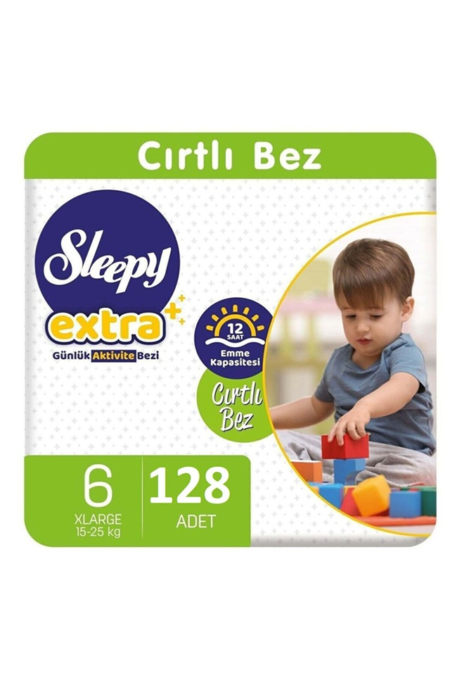 Sleepy Extra Günlük Aktivite Bebek Bezi 6 Numara XLarge 128 Adet