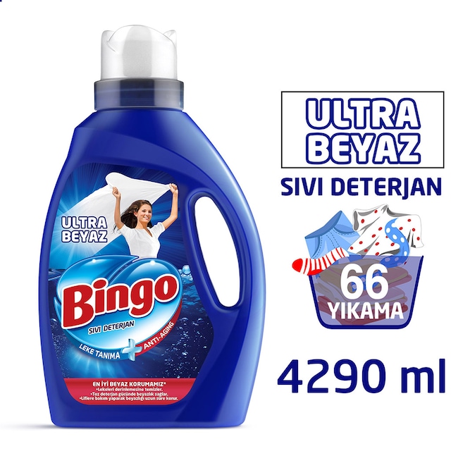 Bingo Ultra Beyaz Ekonomi Paketi Sıvı Deterjan 4290 ML