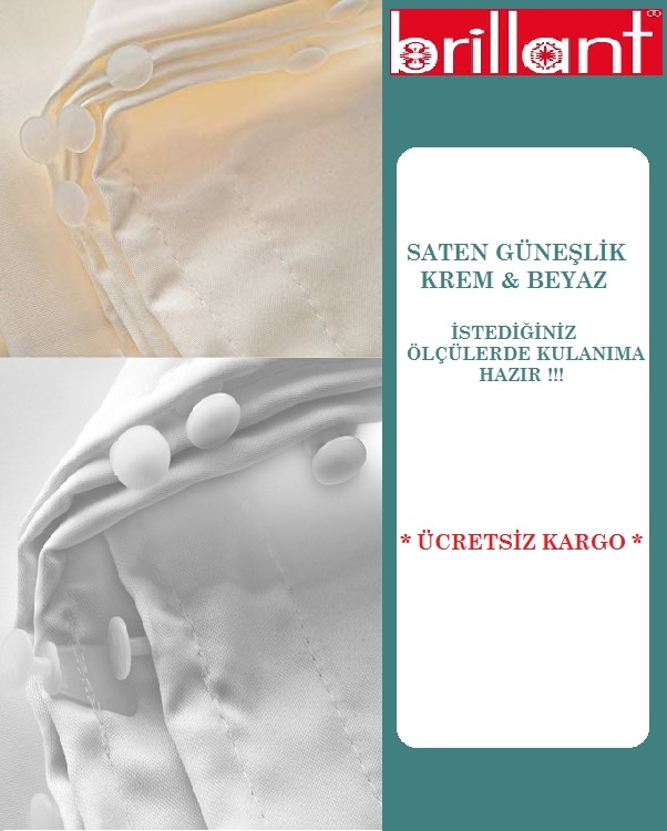 BRİLLANT GÜNEŞLİK PERDE KREM VE BEYAZ