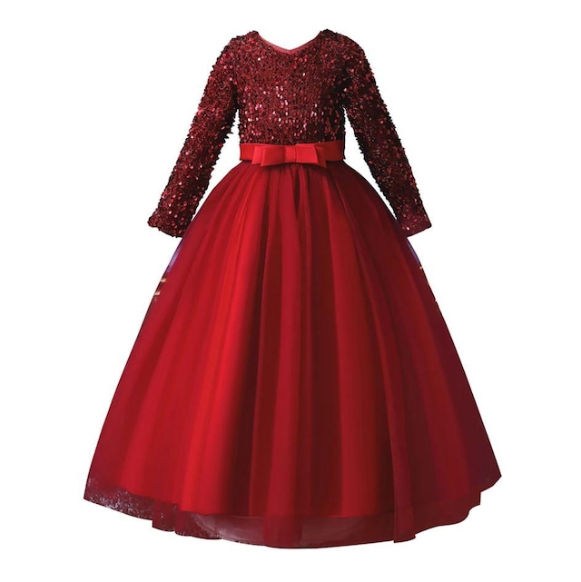 Mashotrend Kırmızı Tarlatanlı Zara Payetli Çocuk Abiye