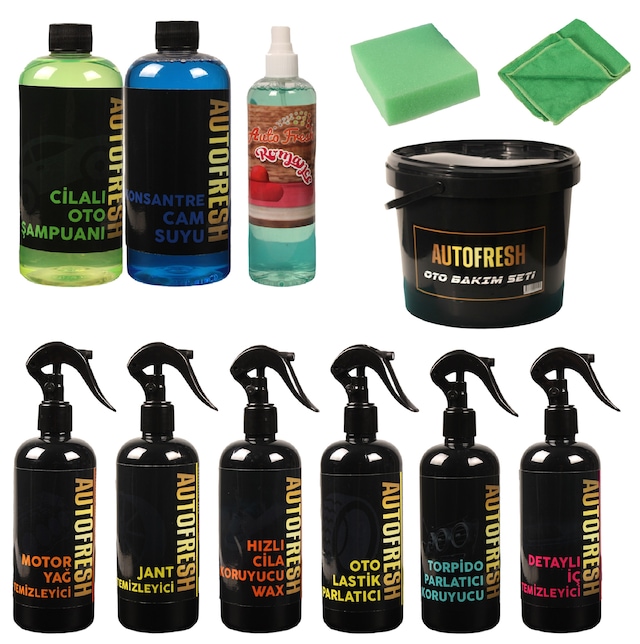 12'li Efsane Oto Bakım Seti Full Araç Bakım Temizlik Seti