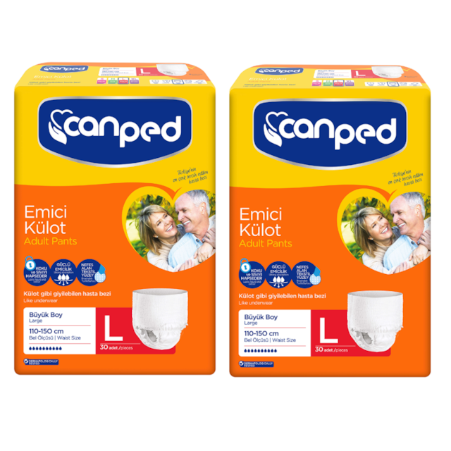 Canped Emici Külot Hasta Bezi Büyük Boy L 30'lu x 2 60 Adet