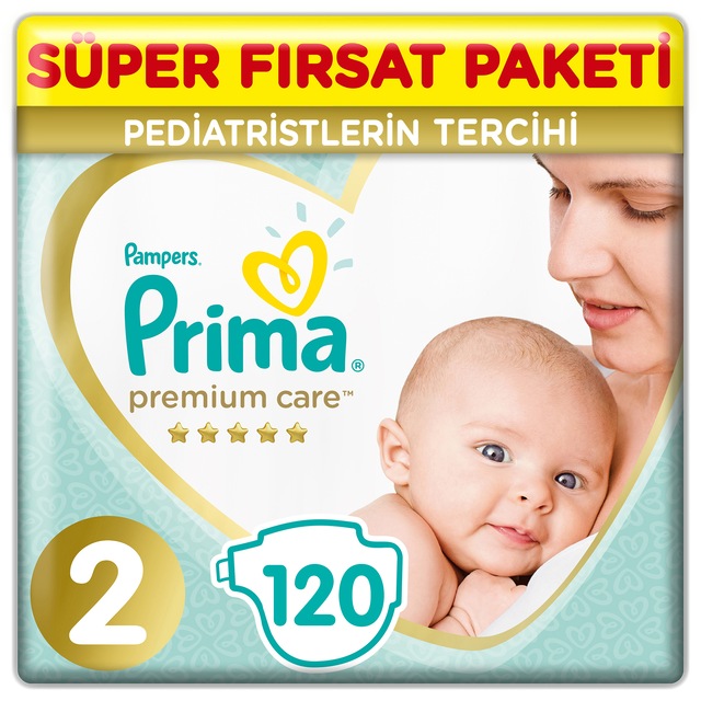 Prima Bebek Bezi Premium Care 2 Beden 2 x 60 Jumbo Paket 120 Adet
