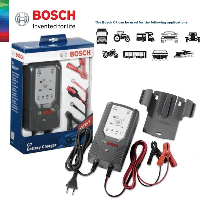 Bosch C7 Akü Şarj Cihazı (Ana Bayiden 2 Yıl Garantili)