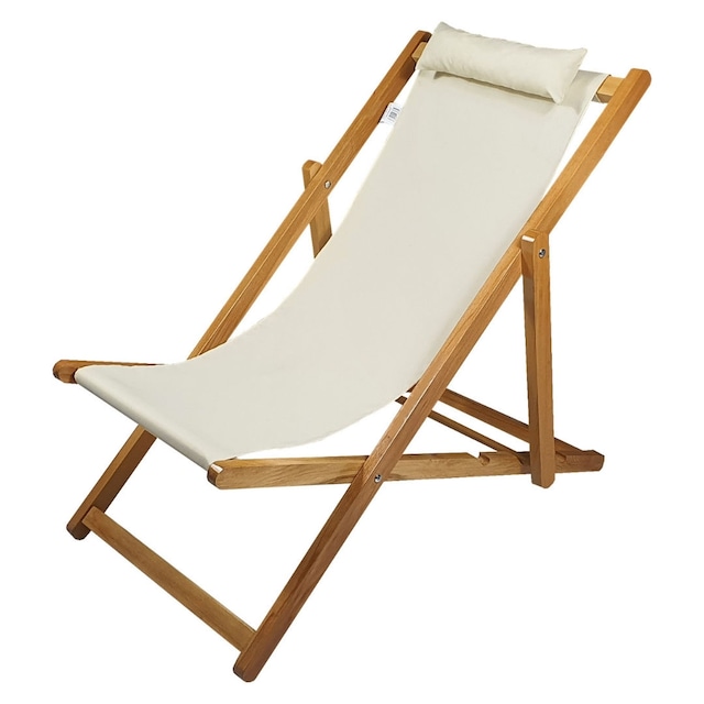 BYSAY AHŞAP KATLANABİLİR TAŞINIR ŞEZLONG. (KREM)