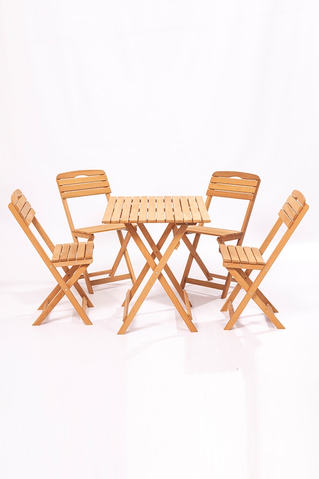 Meya Dekor Balkon - Bahçe 5'li Katlanabilir Bistro Set 4 Sandalye