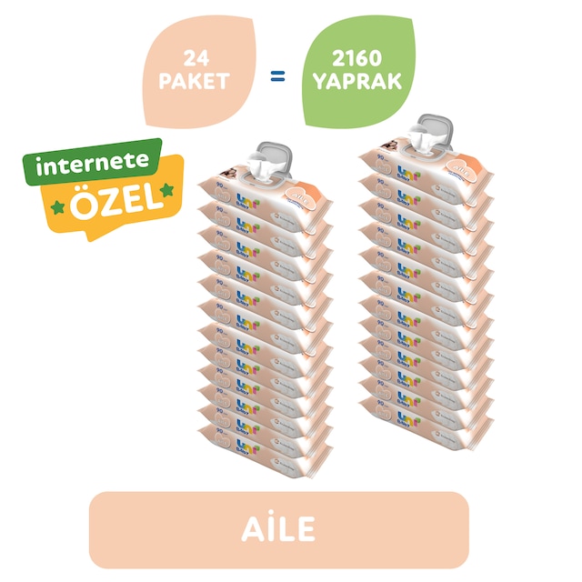Uni Baby Aile Islak Mendil 24'lü  2160 Yaprak