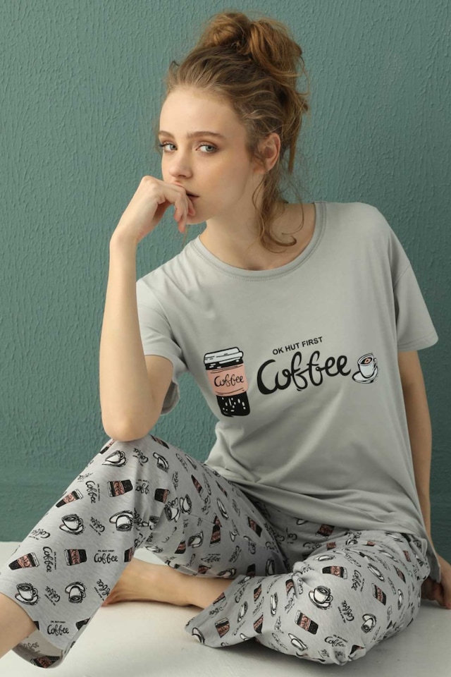 Kadın Pijama Takım Kısa Kollu Bayan Pijama Takımı