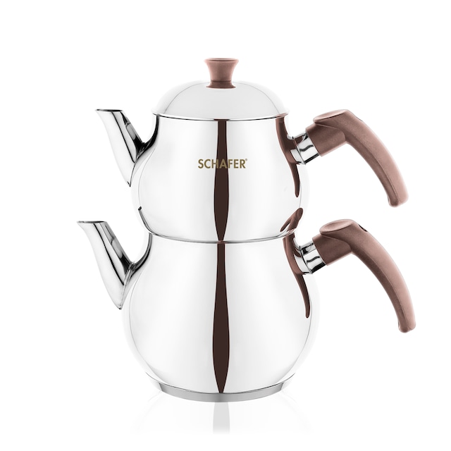 Schafer Teepot Çelik Çaydanlık Tkm.-3 Prç.-Rose