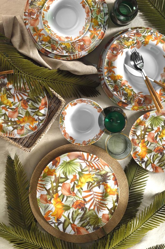 Kütahya Porselen Autumn 6 Kişilik 24 Parça Yemek Seti