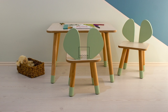 Wooda Montessori Çocuk Aktivite Yaz Sil Masa Sandalye Takımı