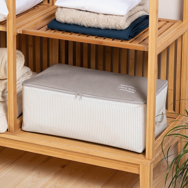 Ocean Home Orta Boy Stuff&Things Gri Çizgili Hurç//52x28x21