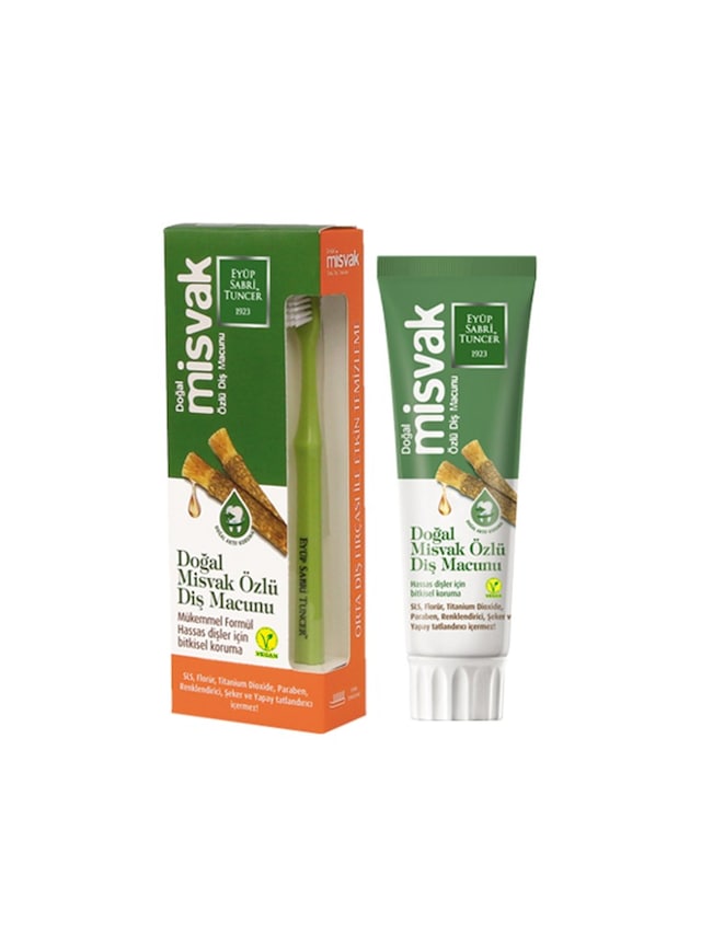 Eyüp Sabri Tuncer Doğal Misvak Özlü Diş Macunu 75 ML + Diş Fırçası Yeşil