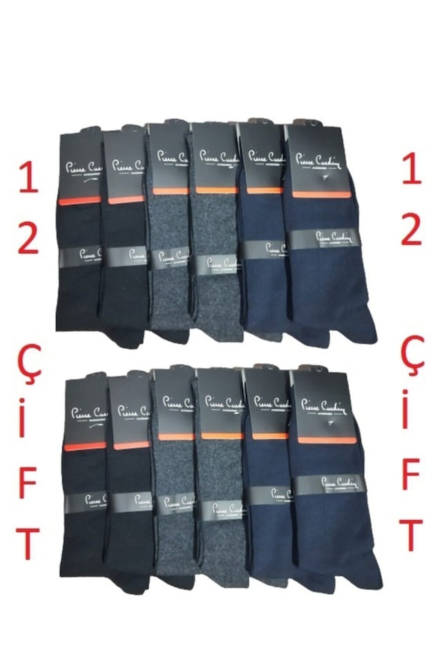 Pierre Cardin 12 Çift Karışık Pamuk Soket Erkek Çorap 40-44