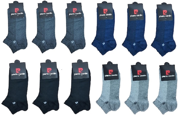 Pierre Cardin 12 Çift Üstü Fileli Erkek Pamuk Patik Çorap 40-44
