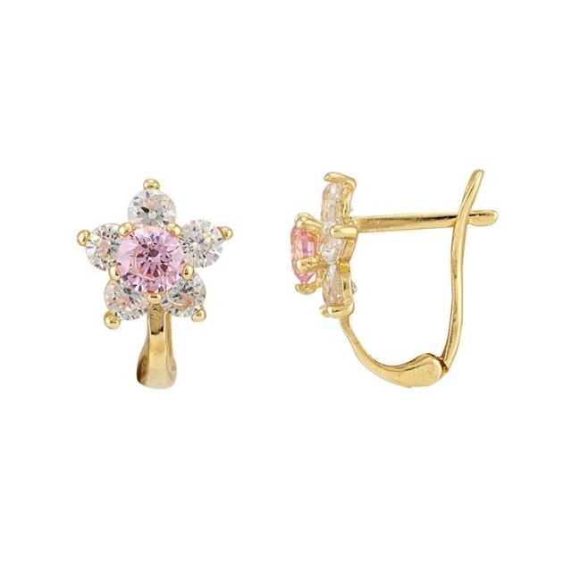 Altın Çocuk Küpe 14 Ayar Çiçek Tasarım BC805245