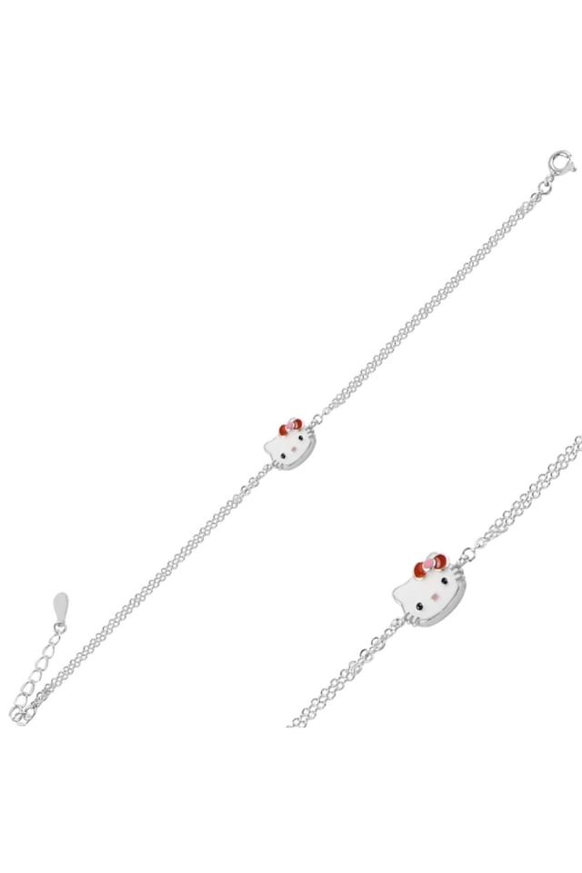 925 Ayar Gümüş Kedi Mineli Çocuk Bileklik