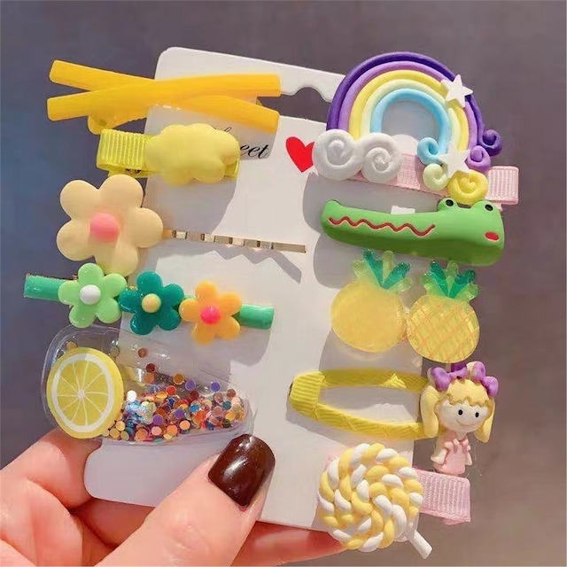 SO-MUCH Çocuk Bebek Özel Üretim 10'Lu Yan Pens Klipsli Toka Seti