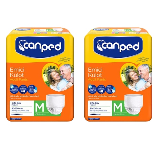 Canped Emici Külot Hasta Bezi Orta Boy M 30'lu x 2 60 Adet
