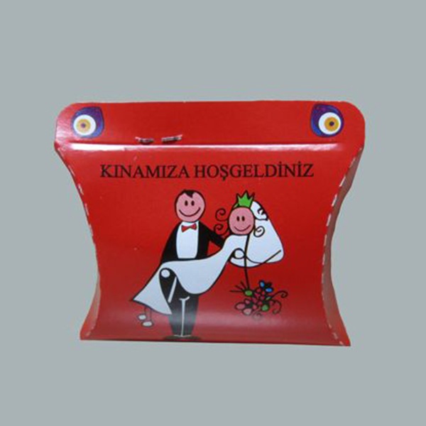 Karton Kutu Kına Gelin Damat Resim Kınamıza Hoşgeldiniz(100 Adet)