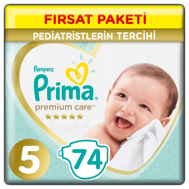 Prima Bebek Bezi Premium Care 5 Beden Fırsat Paketi 74 Adet
