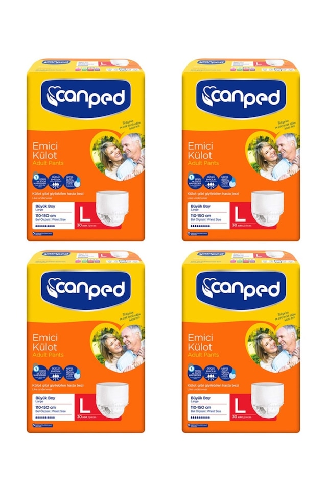 Canped Emici Külot Hasta Bezi Büyük L 30'lu 120 Adet