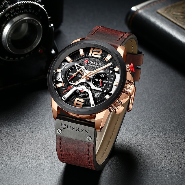 Curren 8329 Kuvars Erkek Kol Saati Coffee