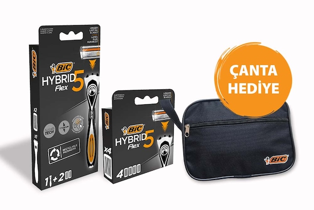 Bic Flex 5 Tıraş Bıçağı + 6 Yedek Tıraş Bıçağı + Çanta
