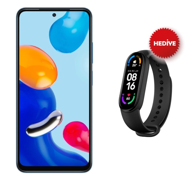 Xiaomi Redmi Note 11 4 GB 128 GB + Mi Band 6 Akıllı Bileklik (Xiaomi Türkiye Garantili)