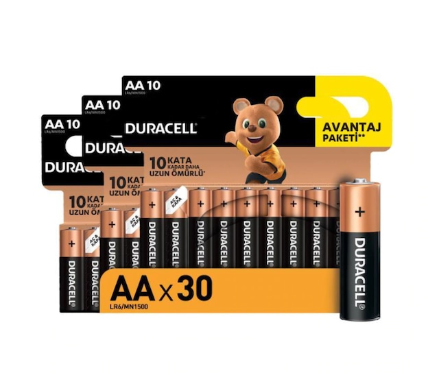 Duracell LR6/MN1500 AA Kalem Pil 10 x 3'lü
