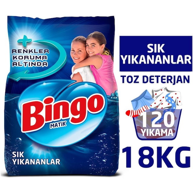 Bingo Matik Toz Çamaşır Deterjanı 2 x 9 KG