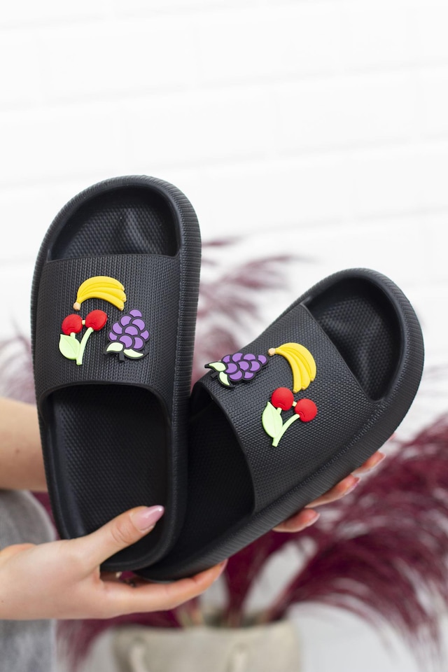 Modafrato Meyveli Slide Kadın Terlik Plaj Deniz Havuz Terliği