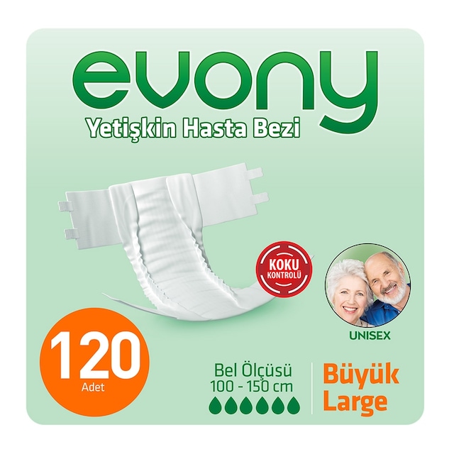 Evony Yetişkin Hasta Bezi L  120 Adet