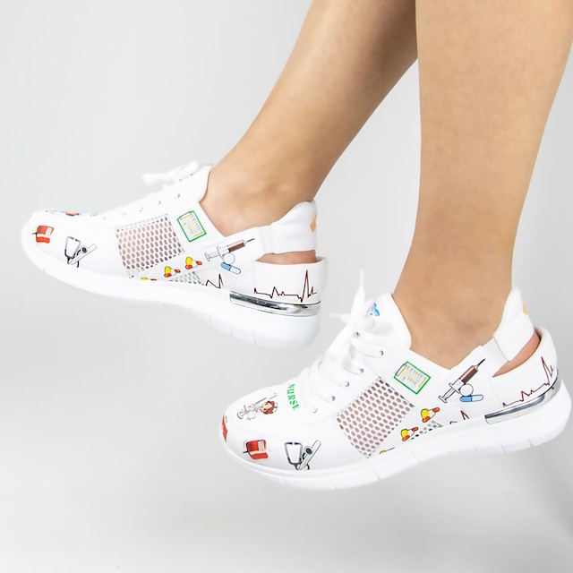 Ortopedik Spor Sandalet Nurse Desenli Fileli Model