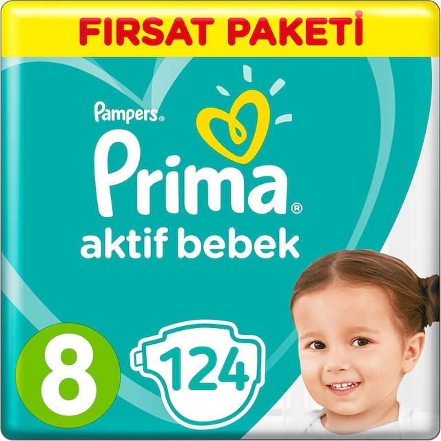 Prima Bebek Bezi Aktif Bebek 8 Beden 17+ KG 4 x 31 124 Adet
