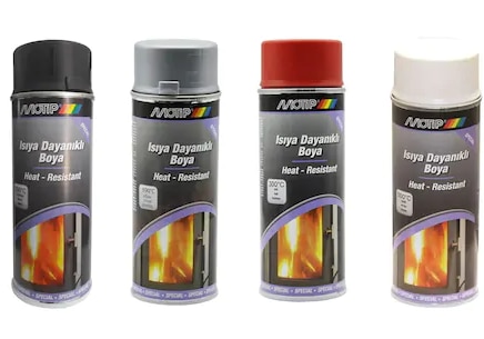 Motip Isıya Dayanıklı Boya Siyah gri 690°C  kırmızı 300°C beyaz