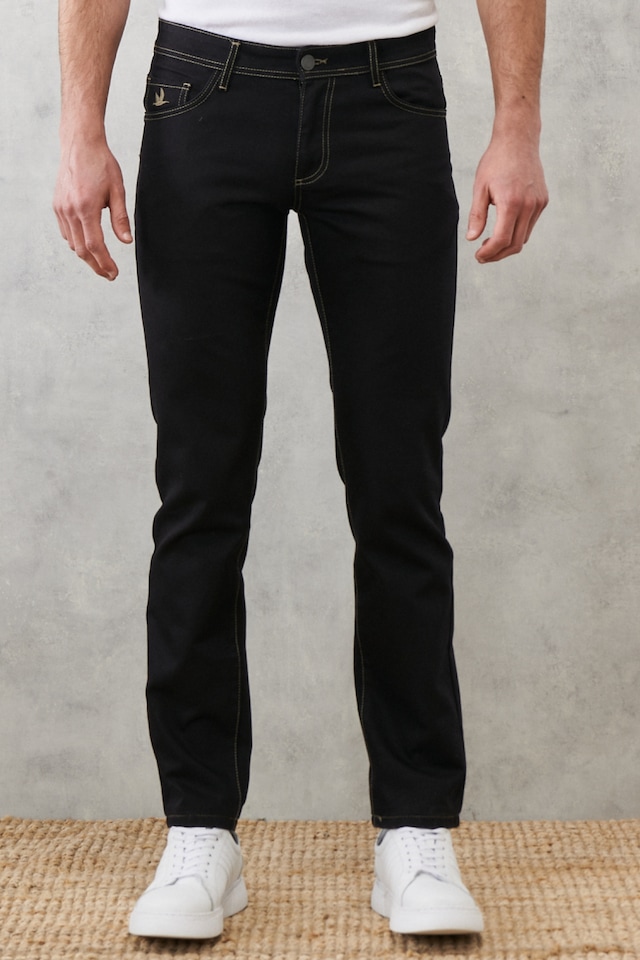 Slim Fit Dar Kesim Denim Jean Kot Pantolon