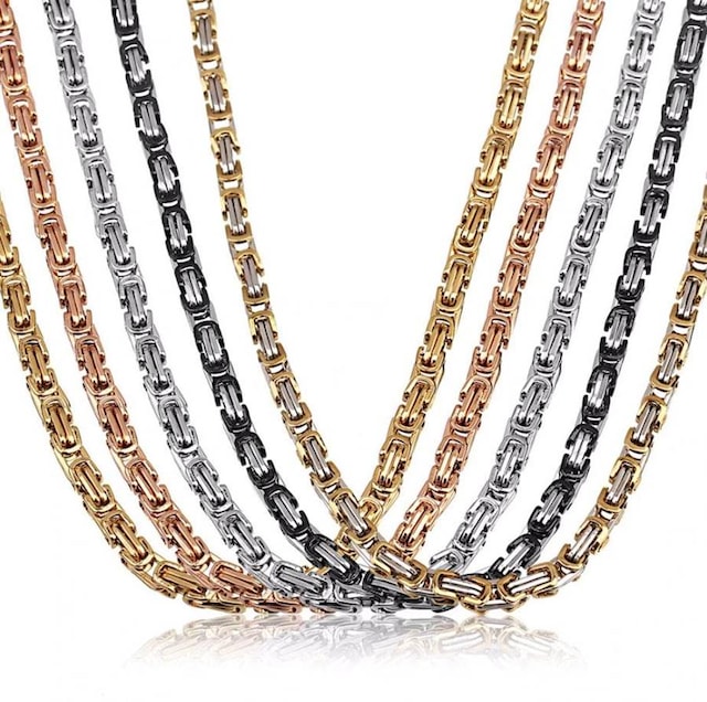 Kral Erkek Çelik Zincir Kolye 5 mm 55 cm 5 Renk ck11