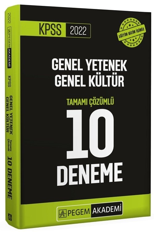 Pegem 2022 KPSS Genel Yetenek Genel Kültür 10 Deneme Çözümlü Pege