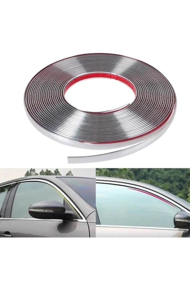 Krom Nikelaj Dekoratif Şerit Yapışkanlı Çıta 5-6-9-11-12-18-20mm